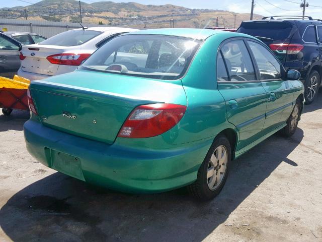 KNADC123X26146196 - 2002 KIA RIO GREEN photo 4