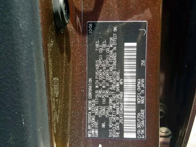 JTLKT324664119484 - 2006 TOYOTA SCION XB 棕色 照片 10