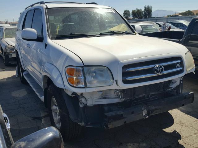 5TDZT38A72S101193 - 2002 TOYOTA SEQUOIA LI WHITE photo 1