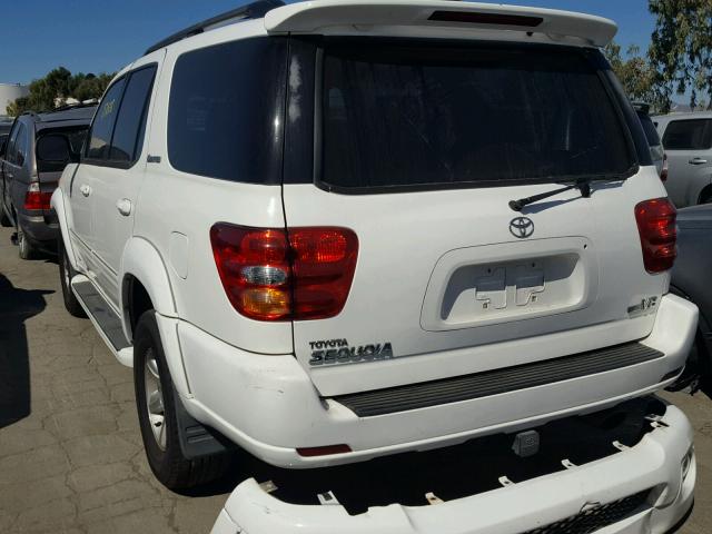 5TDZT38A72S101193 - 2002 TOYOTA SEQUOIA LI WHITE photo 3