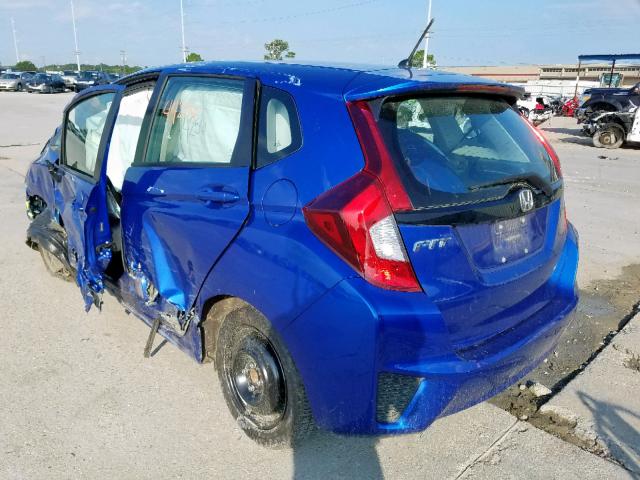 3HGGK5H57HM705605 - 2017 HONDA FIT LX BLUE photo 3