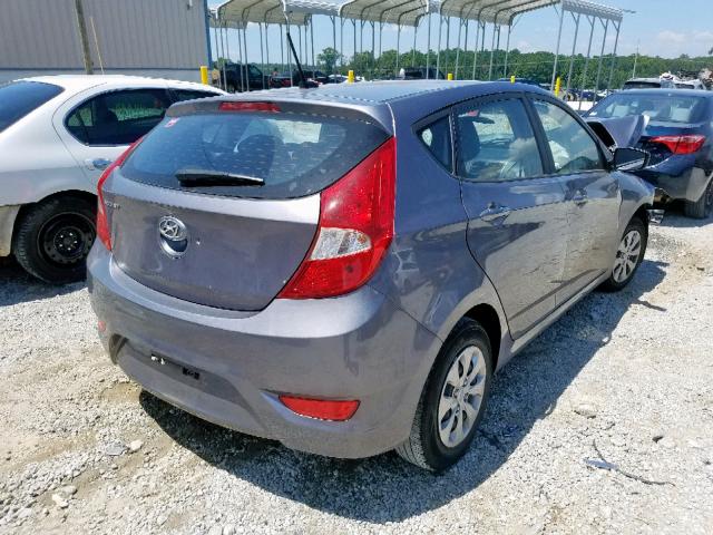 KMHCT5AE6GU287161 - 2016 HYUNDAI ACCENT SE GRAY photo 4