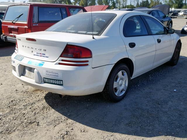 1B3EL36T94N338927 - 2004 DODGE STRATUS SE WHITE photo 4