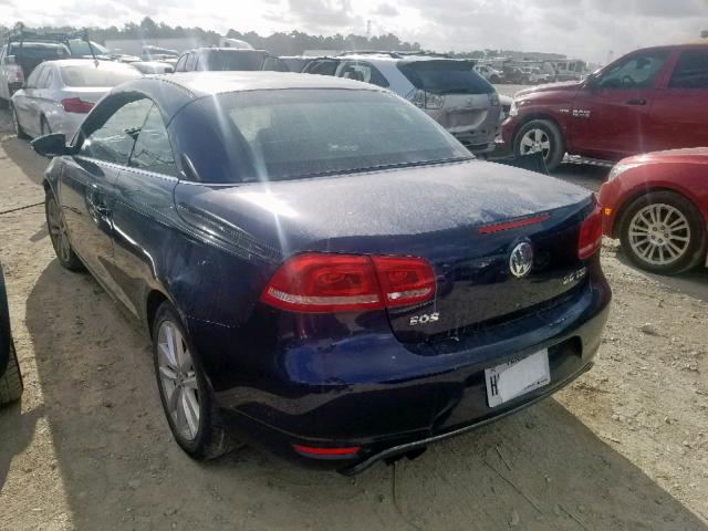 WVWBW7AH3CV010713 - 2012 VOLKSWAGEN EOS KOMFOR BLUE photo 3