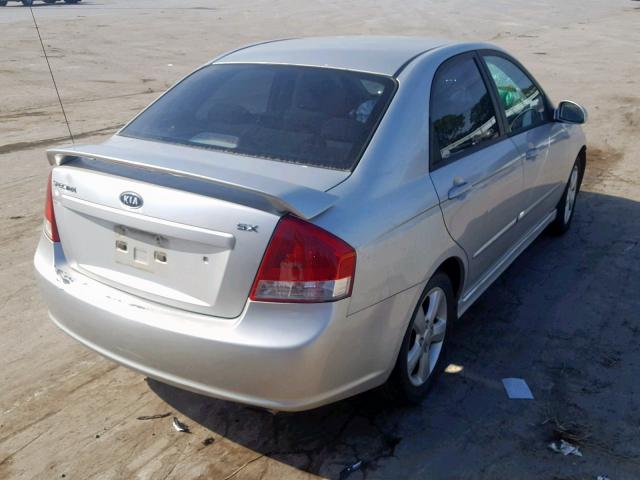 KNAFE121685020272 - 2008 KIA SPECTRA EX SILVER photo 4