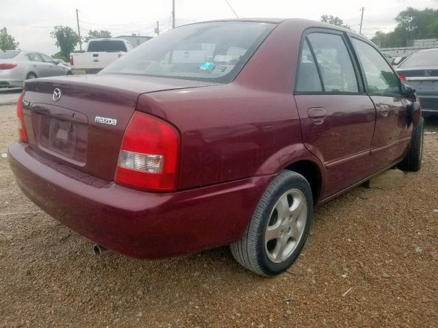 JM1BJ225121605040 - 2002 MAZDA PROTEGE DX BURGUNDY photo 4