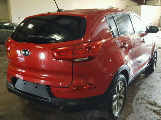 KNDPB3ACXF7770130 - 2015 KIA SPORTAGE L RED photo 4