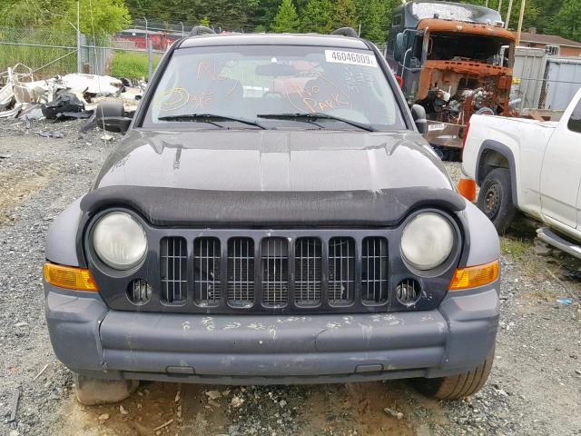 1J4GL48KX6W280075 - 2006 JEEP LIBERTY SP BLACK photo 9