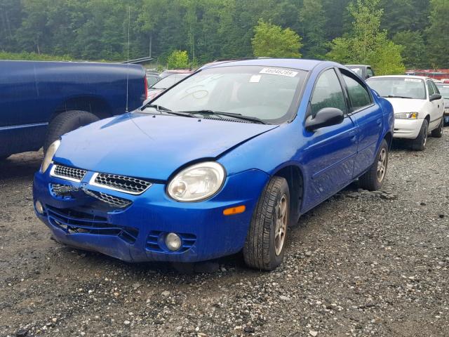 1B3ES56C05D268479 - 2005 DODGE NEON SXT BLUE photo 2