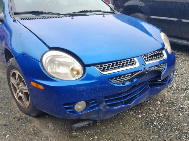 1B3ES56C05D268479 - 2005 DODGE NEON SXT BLUE photo 9