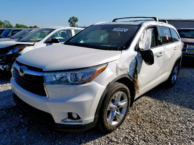 5TDDKRFH6FS076678 - 2015 TOYOTA HIGHLANDER WHITE photo 2