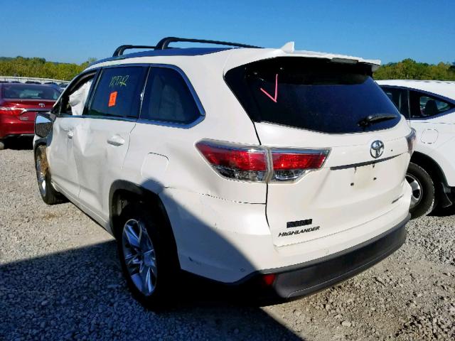 5TDDKRFH6FS076678 - 2015 TOYOTA HIGHLANDER WHITE photo 3