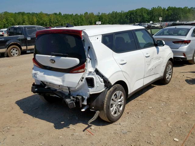 KNDJ23AU9L7021183 - 2020 KIA SOUL LX WHITE photo 4