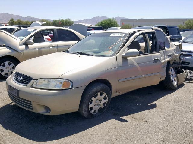 3N1CB51D21L466557 - 2001 NISSAN SENTRA XE TAN photo 2