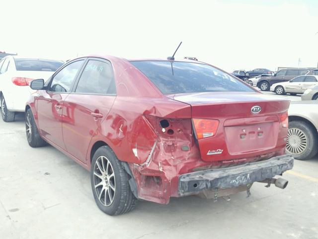 KNAFW4A31A5308787 - 2010 KIA FORTE SX RED photo 3