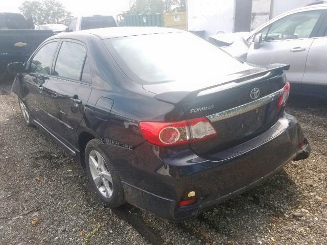 2T1BU4EE7CC790500 - 2012 TOYOTA COROLLA S BLACK photo 3