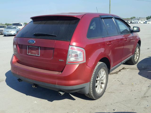 2FMDK38C27BA60636 - 2007 FORD EDGE SEL RED photo 4