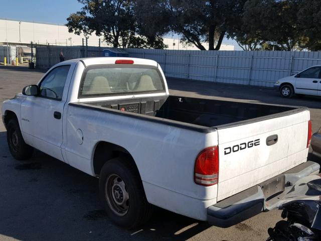 1B7FL26X41S292310 - 2001 DODGE DAKOTA WHITE photo 3