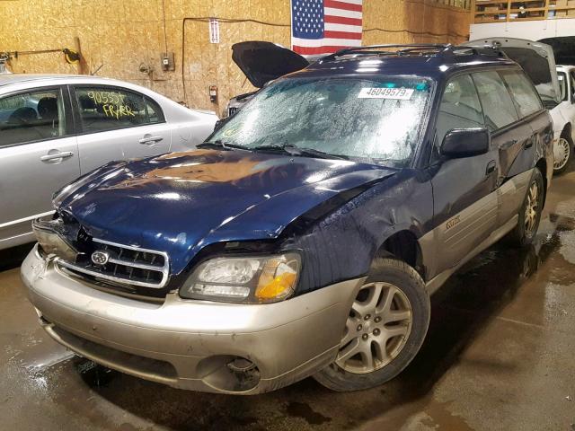 4S3BH665427600358 - 2002 SUBARU LEGACY OUT BLUE photo 2