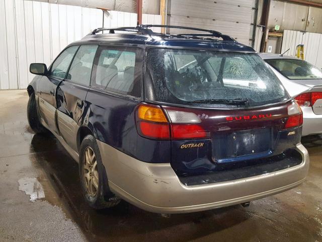 4S3BH665427600358 - 2002 SUBARU LEGACY OUT BLUE photo 3