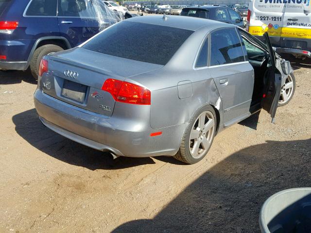 WAUEF78E78A011254 - 2008 AUDI A4 S-LINE SILVER photo 4