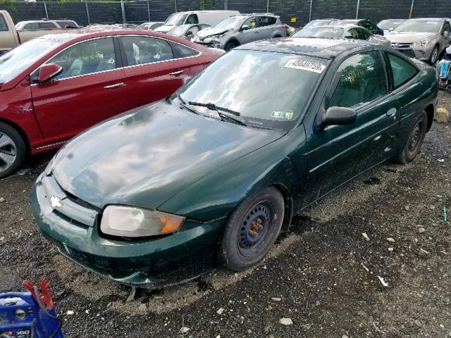 1G1JC12F037276153 - 2003 CHEVROLET CAVALIER GREEN photo 2