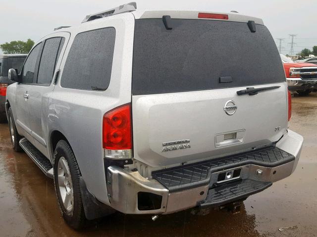 5N1AA08B74N701095 - 2004 NISSAN ARMADA SE SILVER photo 3