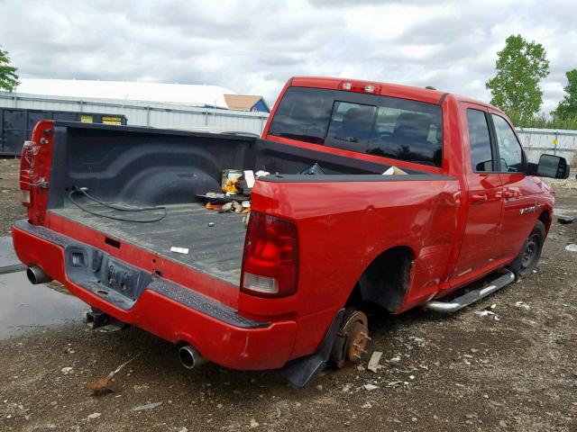 1C6RD7HT1CS244209 - 2012 DODGE RAM 1500 S RED photo 4