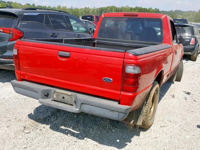 1FTYR10U93PA41143 - 2003 FORD RANGER RED photo 4