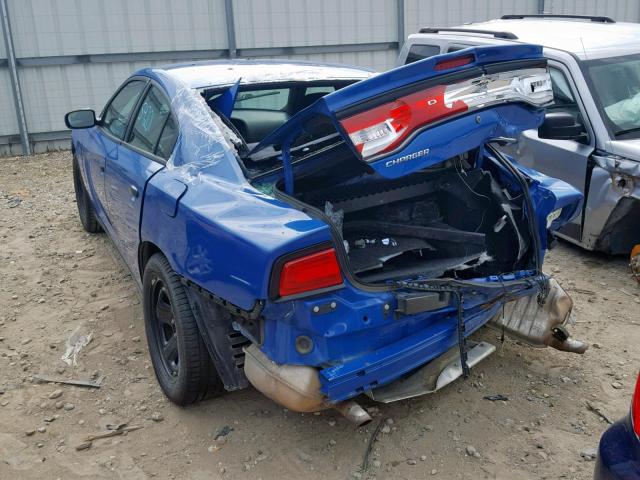2C3CDXAT6EH218941 - 2014 DODGE CHARGER PO BLUE photo 3