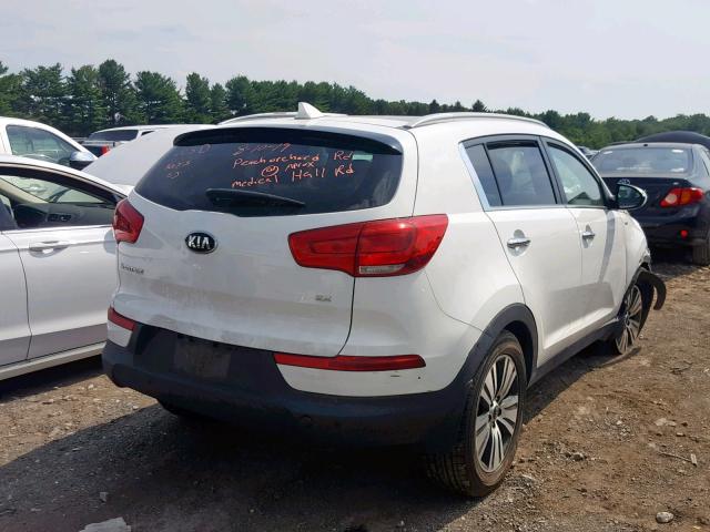 KNDPCCAC5F7718546 - 2015 KIA SPORTAGE E WHITE photo 4