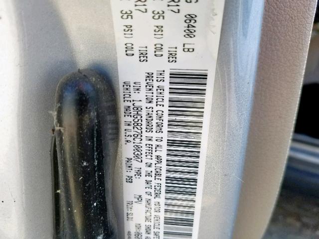 1J8HG58276C100307 - 2006 JEEP COMMANDER 银色 照片 10