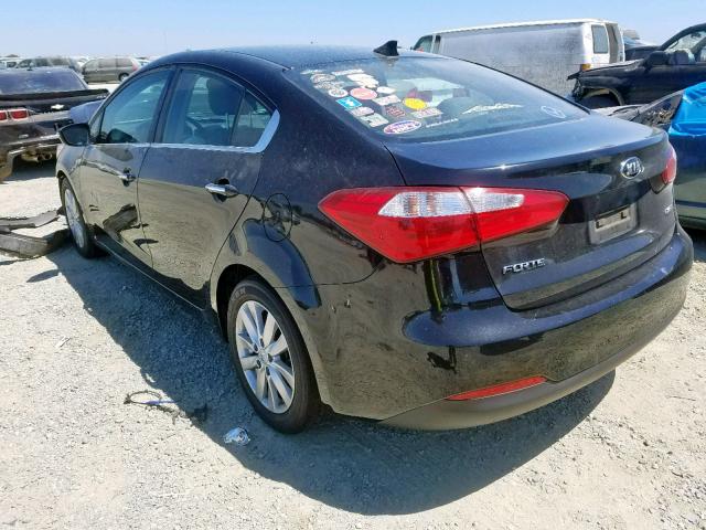 KNAFX4A86F5365938 - 2015 KIA FORTE EX BLACK photo 3