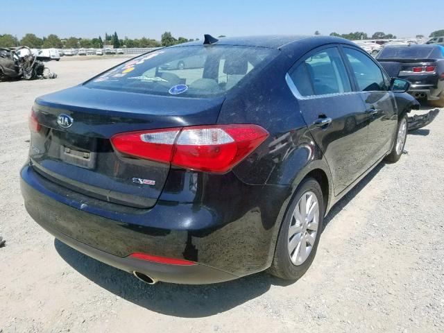 KNAFX4A86F5365938 - 2015 KIA FORTE EX BLACK photo 4