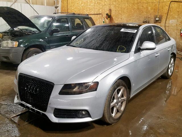 WAULF78KX9N012910 - 2009 AUDI A4 2.0T QU SILVER photo 2