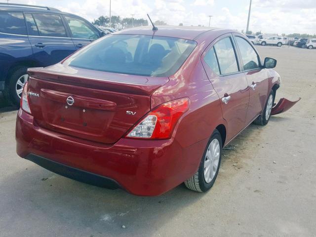 3N1CN7AP6HK414412 - 2017 NISSAN VERSA S RED photo 4