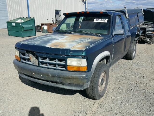 1B7GG23X6PS277877 - 1993 DODGE DAKOTA GREEN photo 2