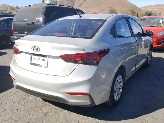 3KPC24A31JE022170 - 2018 HYUNDAI ACCENT SEL SILVER photo 4