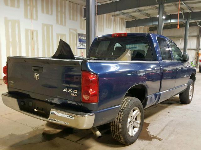 1D7HU18P57S106981 - 2007 DODGE RAM 1500 S BLUE photo 4