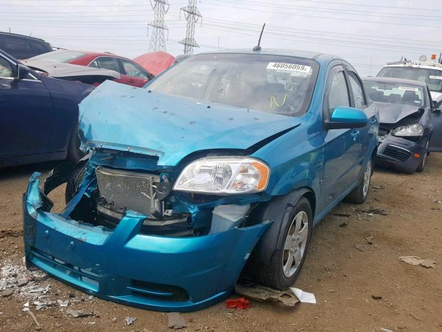 KL1TD56E49B636835 - 2009 CHEVROLET AVEO LS GREEN photo 2