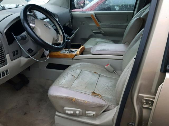 5N3AA08A15N811740 - 2005 INFINITI QX56 GOLD photo 5