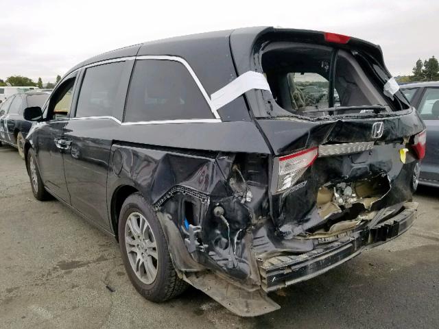 5FNRL5H61CB024267 - 2012 HONDA ODYSSEY EX BLACK photo 3