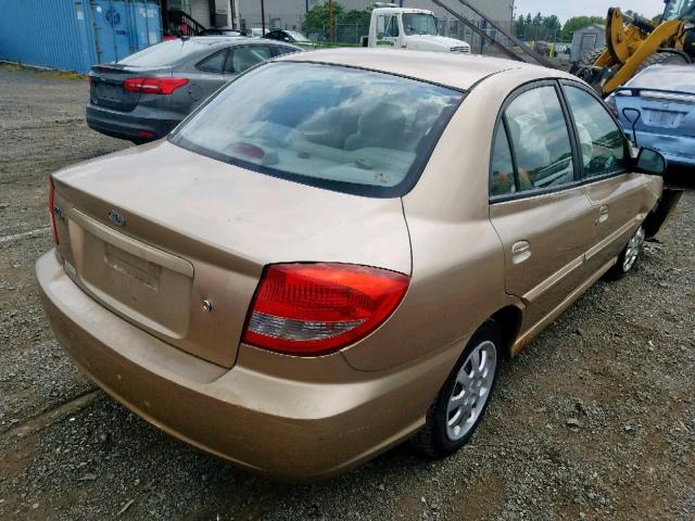 KNADC125746321668 - 2004 KIA RIO GOLD photo 4