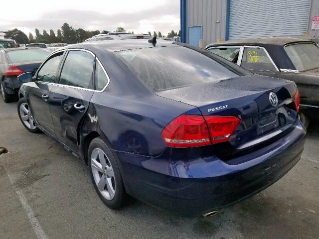 1VWBP7A35CC101203 - 2012 VOLKSWAGEN PASSAT SE BLUE photo 3