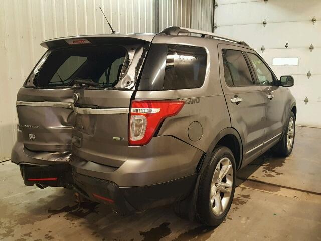 1FM5K8F88DGC20331 - 2013 FORD EXPLORER L GRAY photo 4