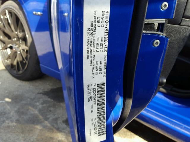 2C3CDXCT1DH652387 - 2013 DODGE CHARGER R/ BLUE photo 10
