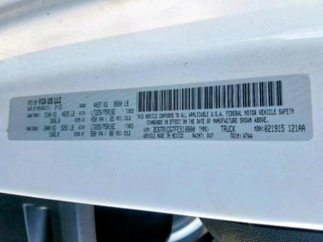 3C6TRVDG7FE510800 - 2015 RAM PROMASTER 白色 照片 10