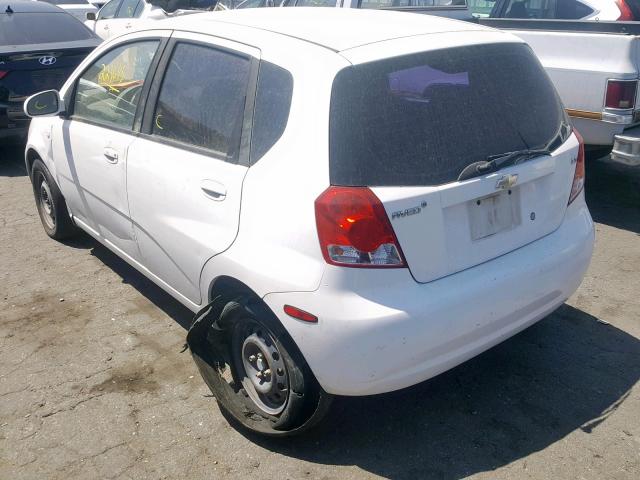 KL1TD66677B692117 - 2007 CHEVROLET AVEO BASE 白色 照片 3