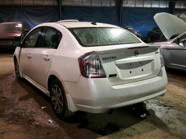 3N1AB6APXCL676012 - 2012 NISSAN SENTRA 2.0 WHITE photo 3