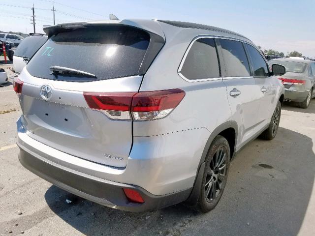 5TDJZRFH7KS564403 - 2019 TOYOTA HIGHLANDER SILVER photo 4